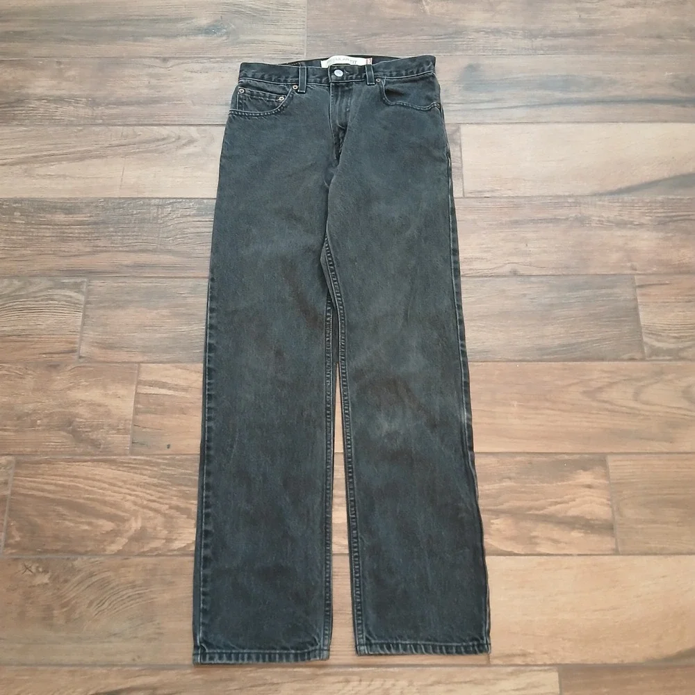 Levi's 505 Jeans Mens 29x32 Black Denim Straight Cotton Regular Y2K (FITS 28x30)